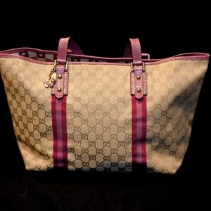 Gucci monogram large Jolicoeur Tote Pink